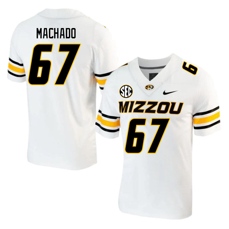 Men #67 Xavier Machado Missouri Tigers College 2023 Football Stitched Jerseys Sale-White